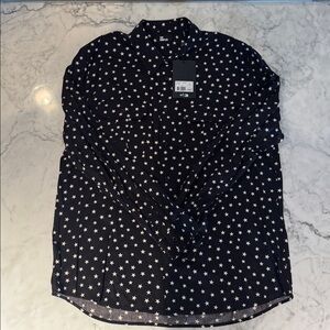 The Kooples Black and White Stars Dress Shirt - Rock ‘n’ Roll - Sunset Strip